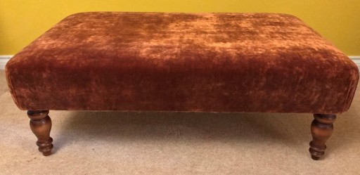 Large velvet footstool